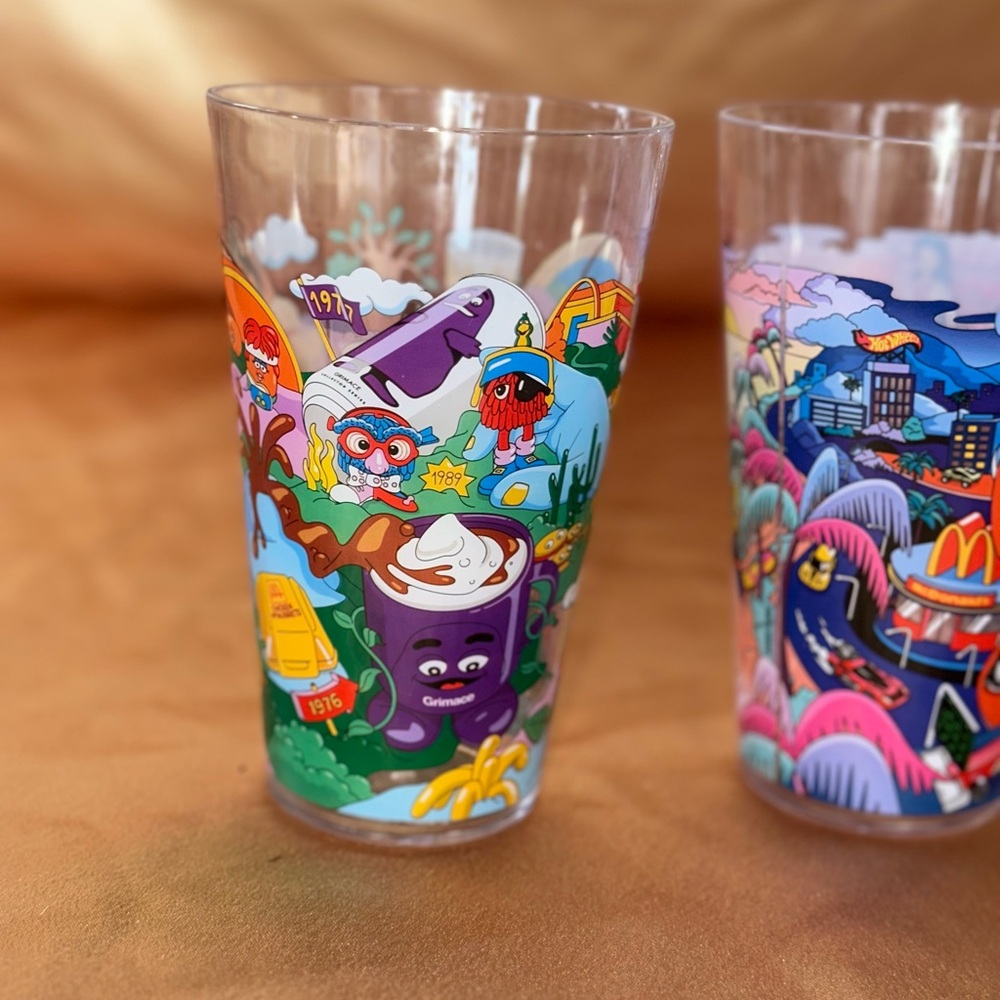 Colorful Illustrated Glass Tumblers Set McDonald’s collection - Picture 4 of 14